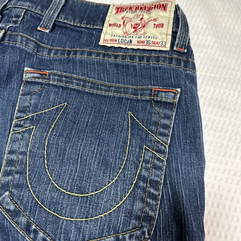 True Religion Logan Jeans  36x33 Made In USA